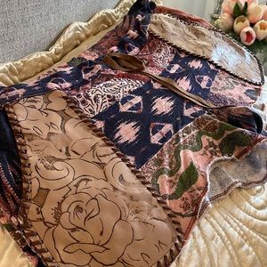 Soft drawstring waist, leather and cotton shorts